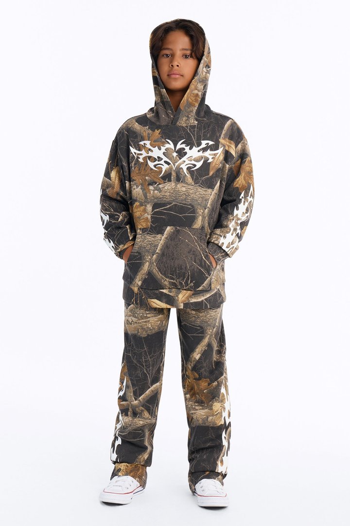 Mini Real Tree Shadow Goth Hoodie - Camouflage