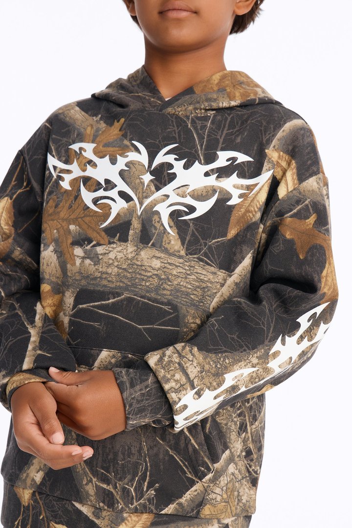 Mini Real Tree Shadow Goth Hoodie - Camouflage