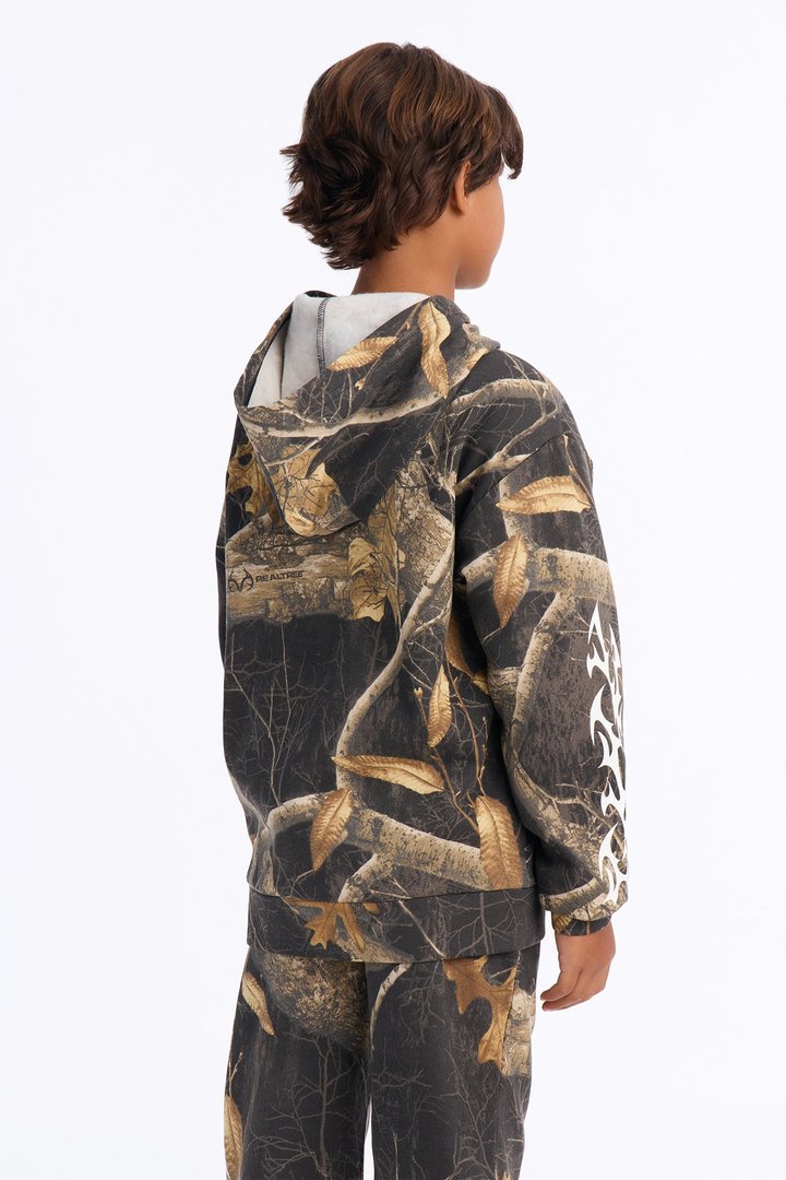 Mini Real Tree Shadow Goth Hoodie - Camouflage