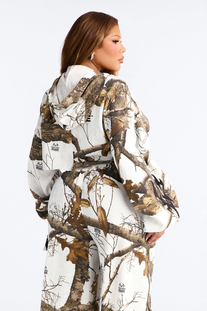 Realtree Zip Up Cropped Sweatshirt - White/combo