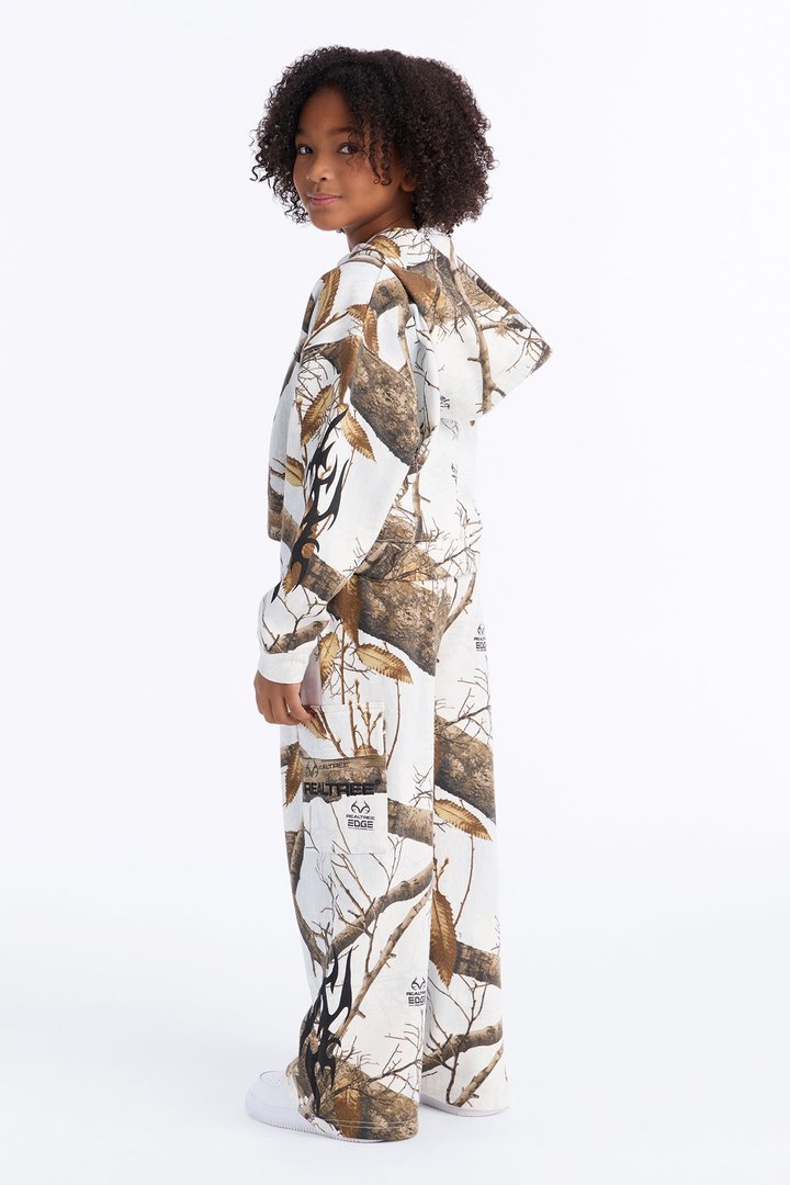 Mini Realtree Zip Up Cropped Sweatshirt - White/combo