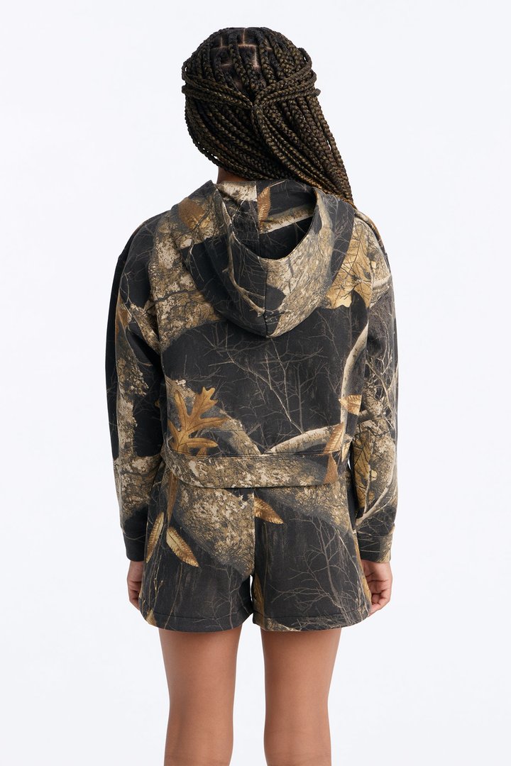 Mini Realtree New York Cropped Zip Up Sweatshirt - Black/combo