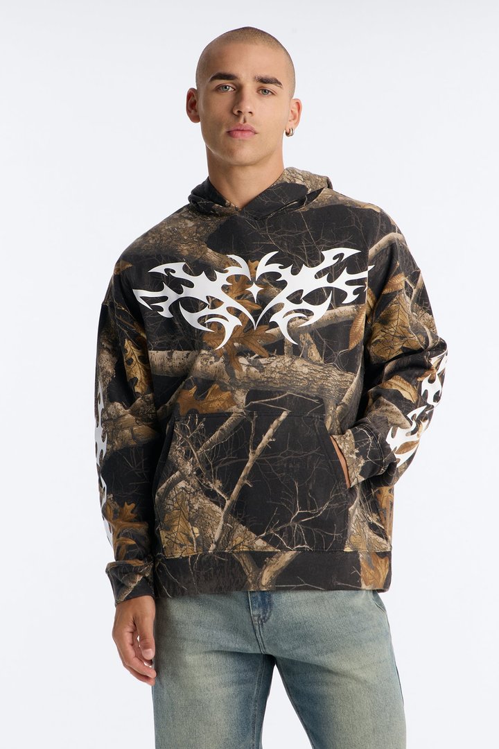 Real Tree Shadow Goth Hoodie - Camouflage