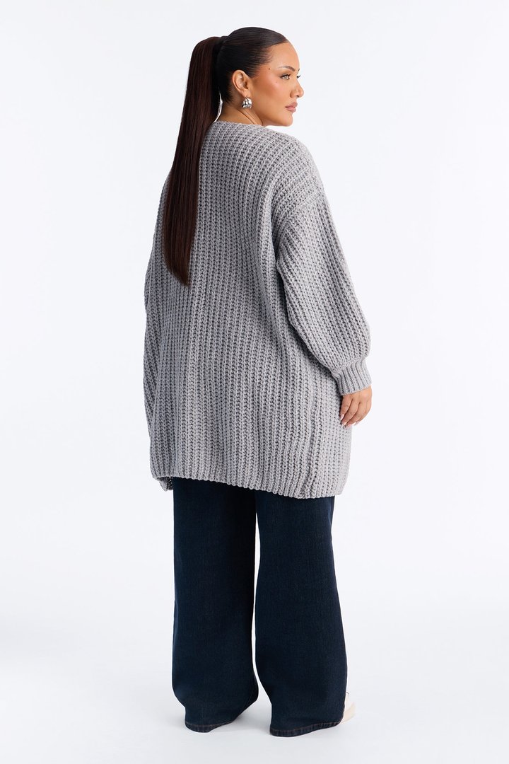 Real Love Open Front Cardigan - Heather Grey