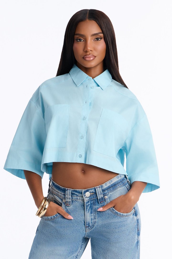 Busy Weekends Poplin Shirt - Light Blue