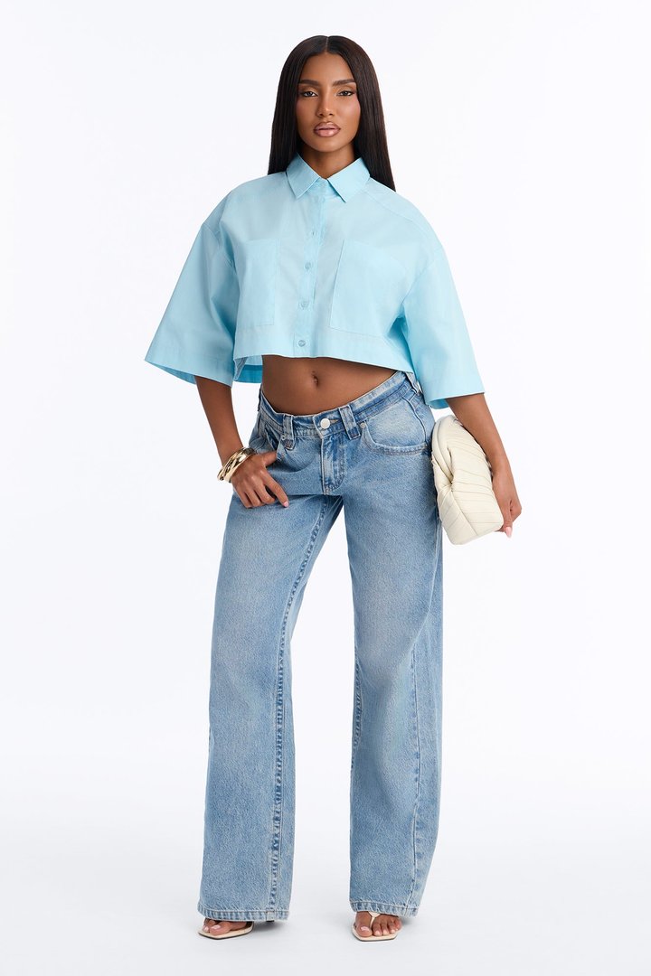 Busy Weekends Poplin Shirt - Light Blue