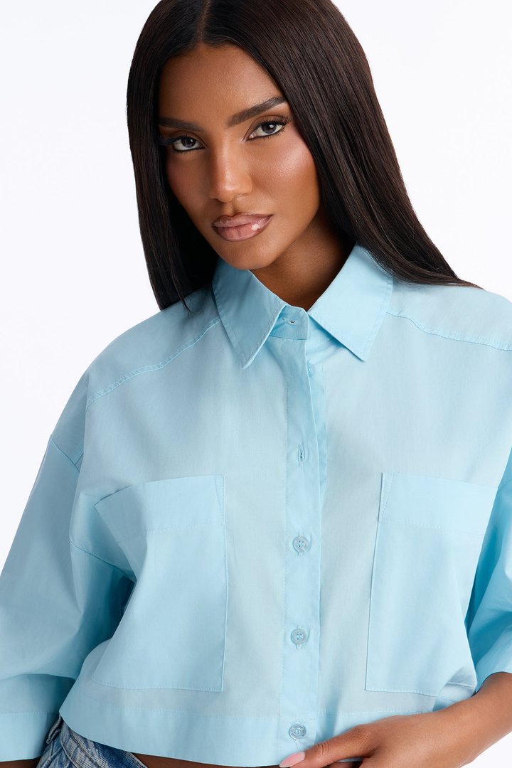 Busy Weekends Poplin Shirt - Light Blue