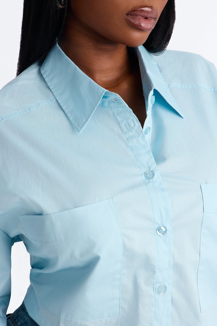 Busy Weekends Poplin Shirt - Light Blue