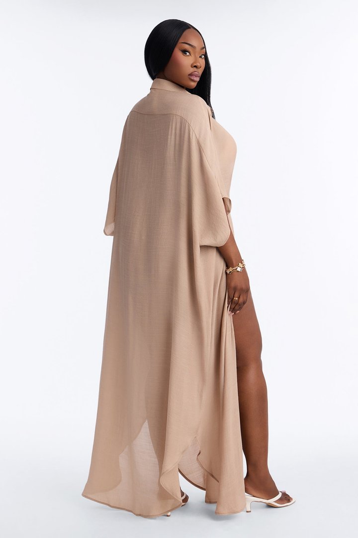 Lazy Summer Daze Cover Up Dress - Mocha