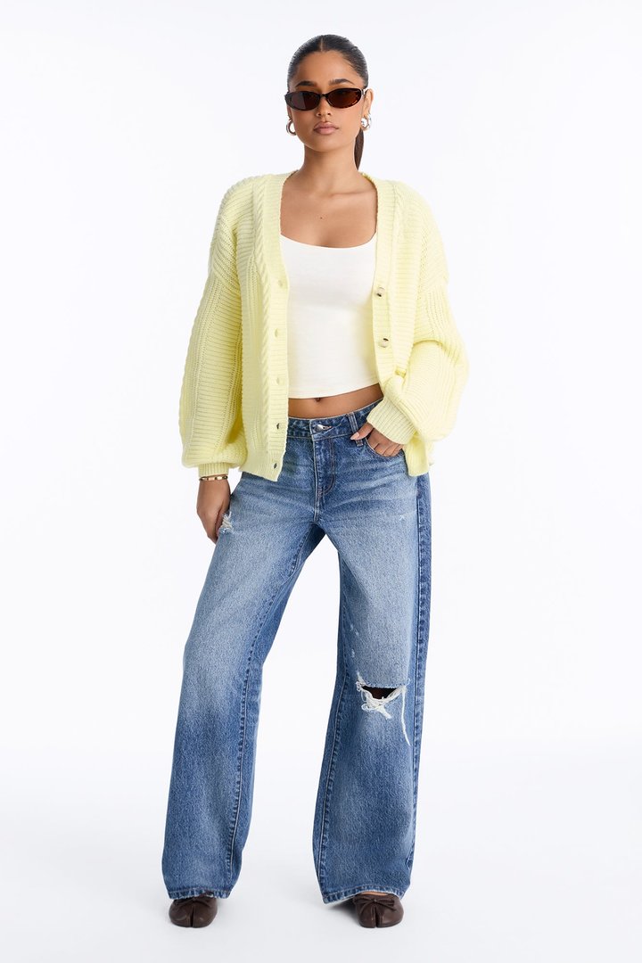 Couch Convo Cardigan - Butter Yellow