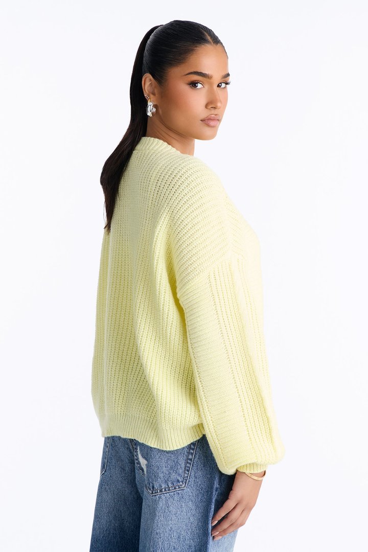 Couch Convo Cardigan - Butter Yellow
