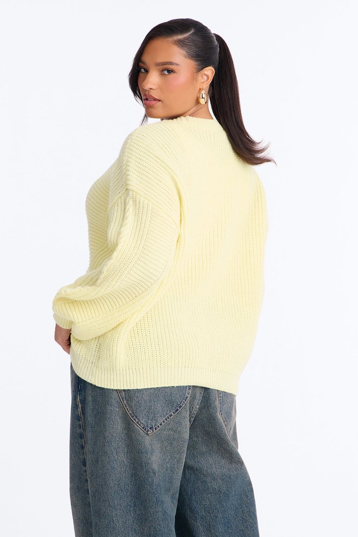 Couch Convo Cardigan - Butter Yellow