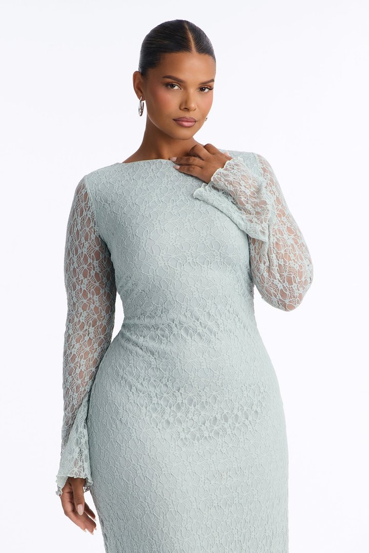 Always On Your Mind Lace Maxi Dress - Sage