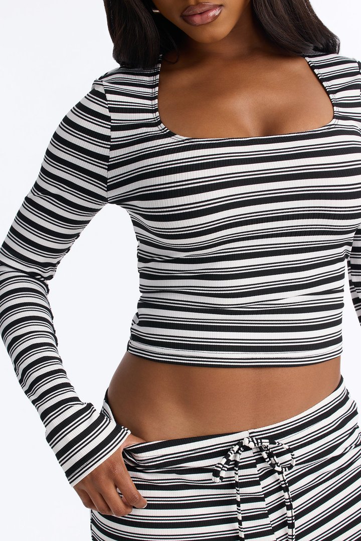 Paralel Mood Ribbed Pant Set - Black/White