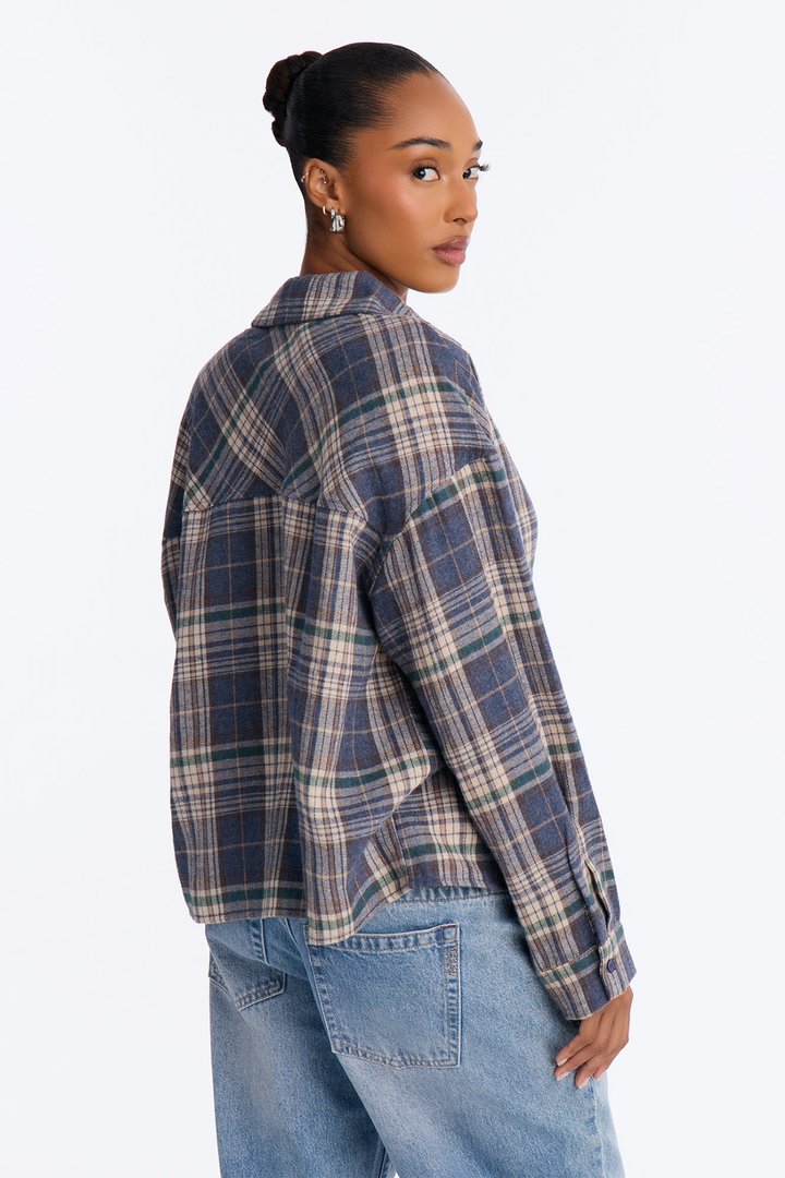 Plaid On Repeat Flannel Shirt - Blue/combo