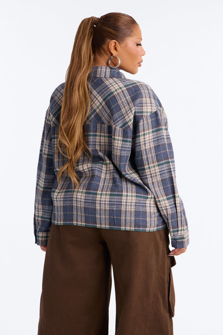 Plaid On Repeat Flannel Shirt - Blue/combo
