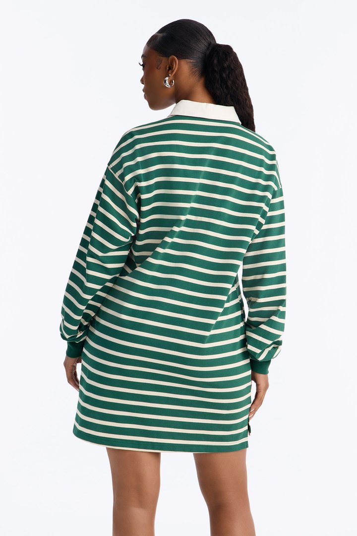 Just A Casual Slay Striped Mini Dress - Green/combo