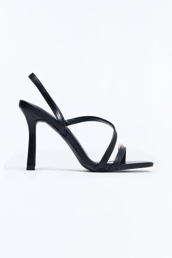 Rayray Toe Ring Slingback Heels - Black