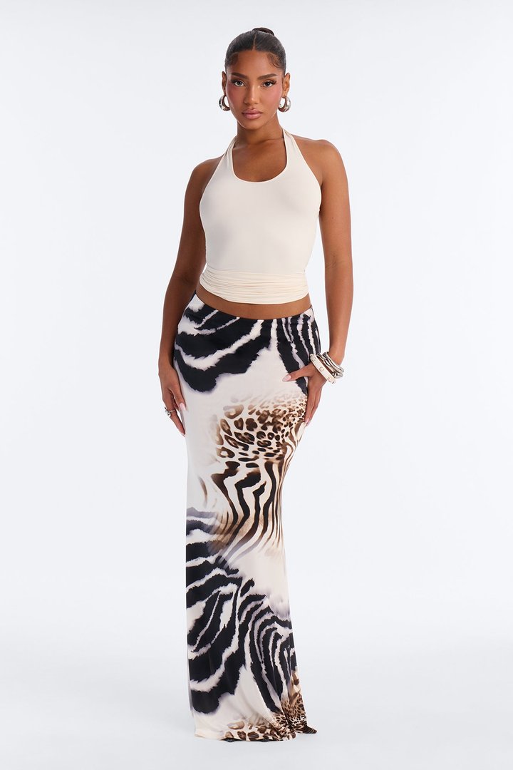 Safari Nights Mermaid Maxi Skirt - Black/combo