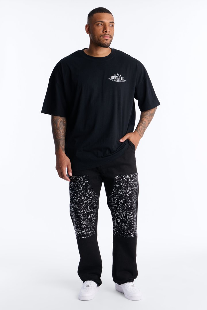 Reality Star Oversized Short Sleeve Tee - Black