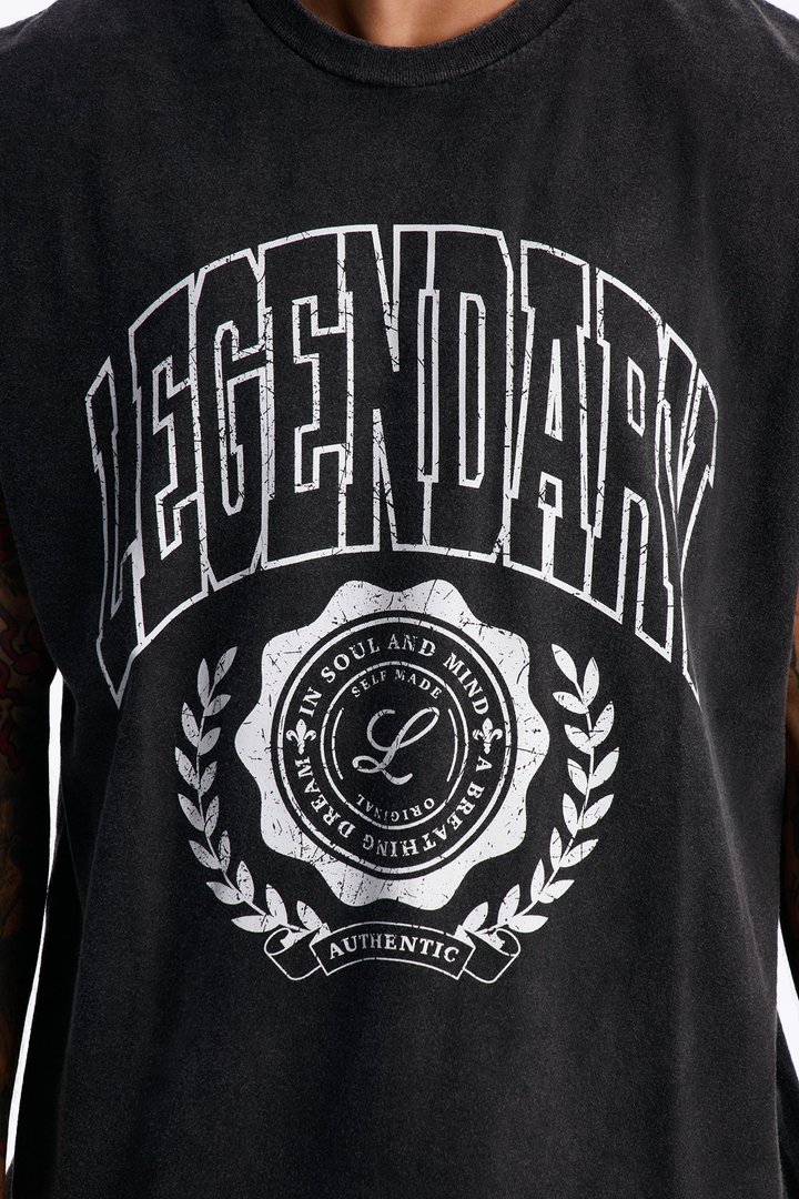 Legendary Vintage Oversized Muscle Tee - Black