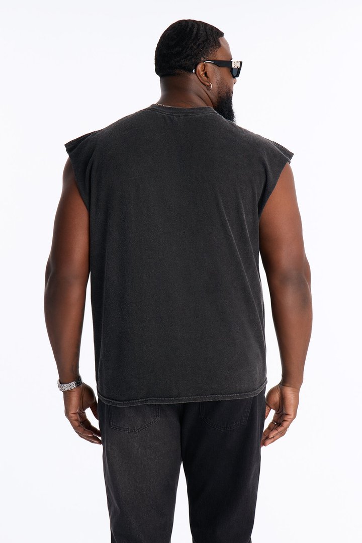 Legendary Vintage Oversized Muscle Tee - Black
