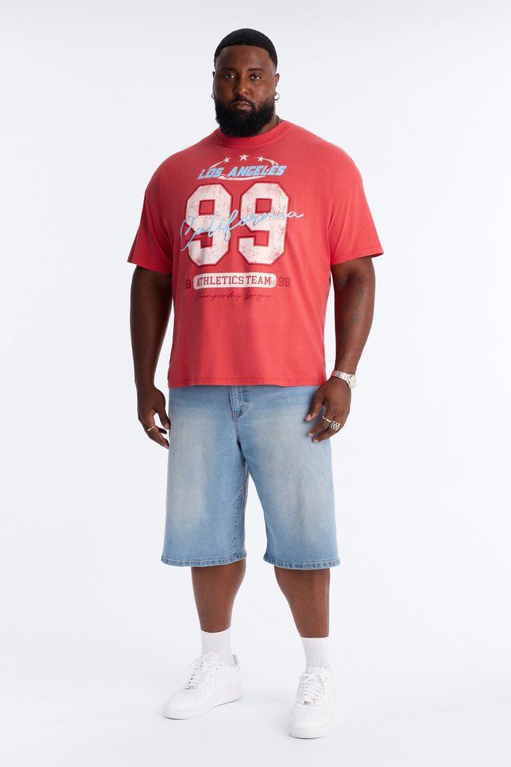 LA Athletics Team 99 Oversized Short Sleeve Tee - Red