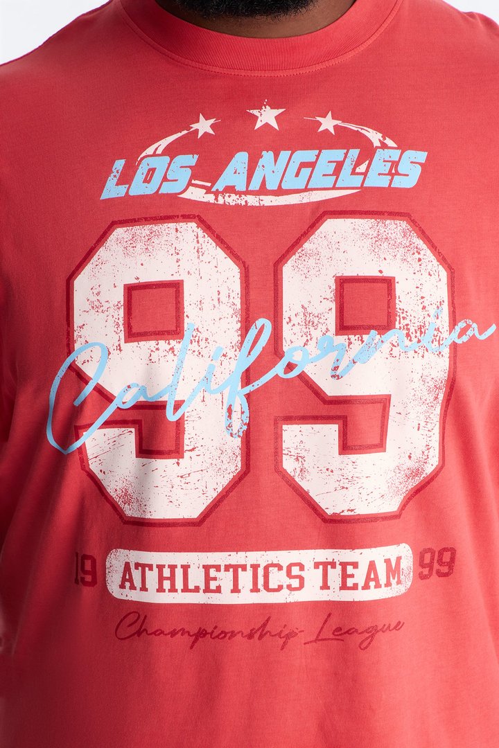 LA Athletics Team 99 Oversized Short Sleeve Tee - Red