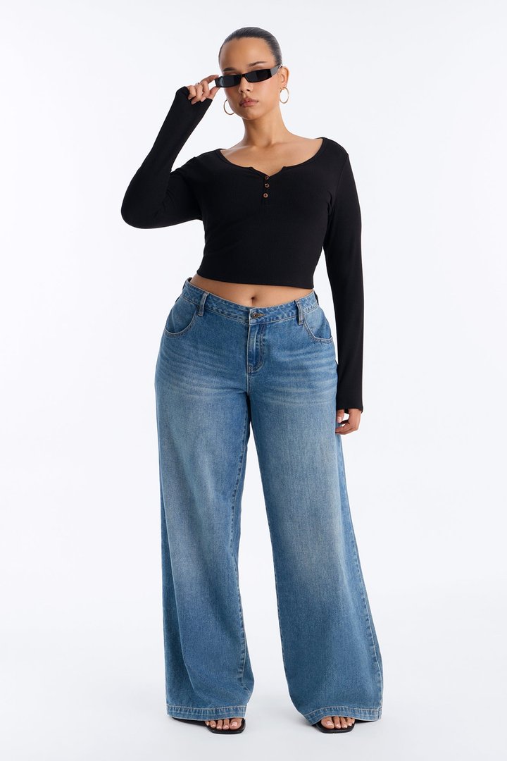 Lora Long Sleeve Top - Black