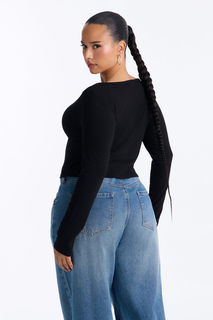 Lora Long Sleeve Top - Black