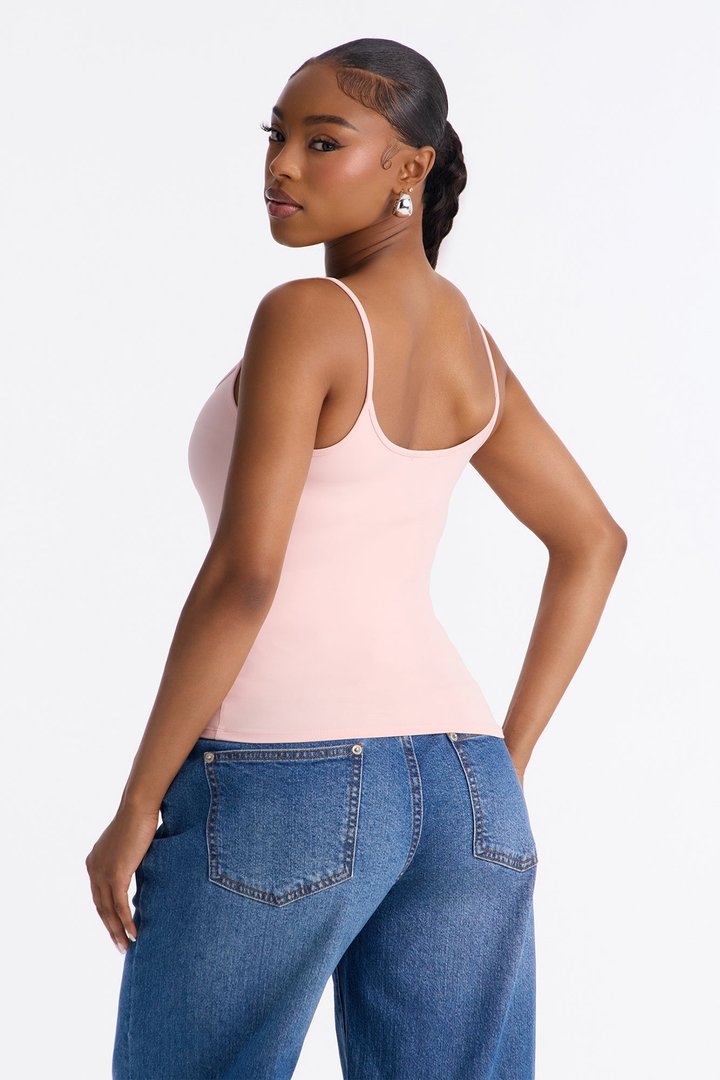 On The Go Spaghetti Strap Tank Top - Light Pink