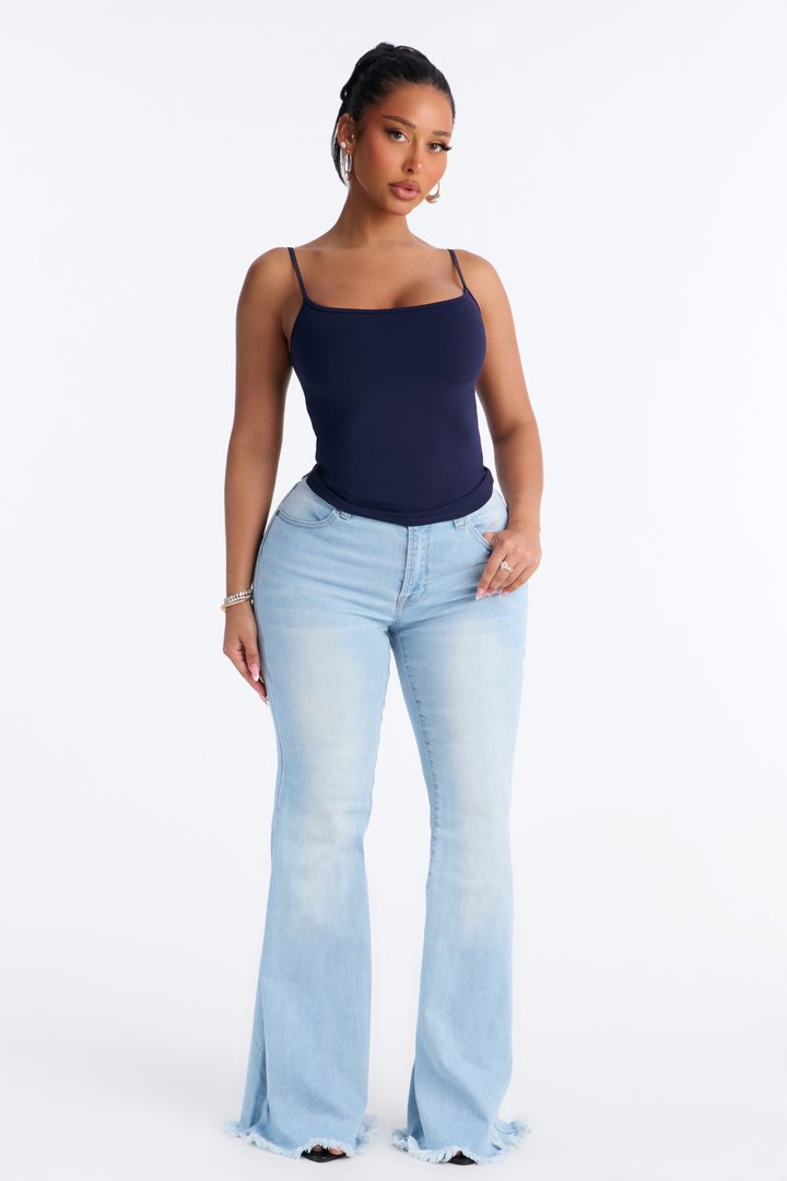 On The Go Spaghetti Strap Tank Top - Navy
