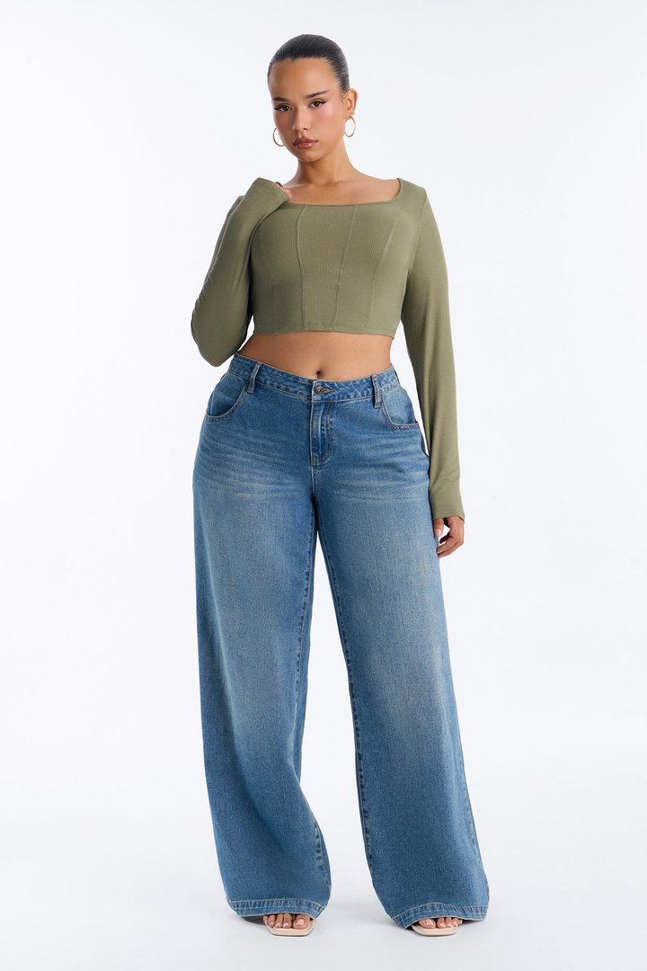 Daria Ribbed Top - Olive
