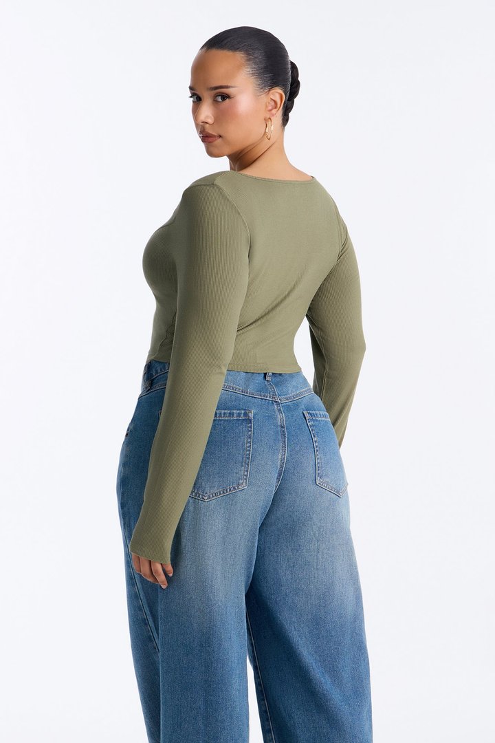 Daria Ribbed Top - Olive