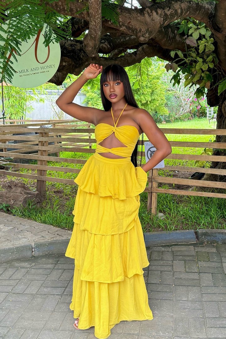 Harper Tiered Maxi Dress - Yellow