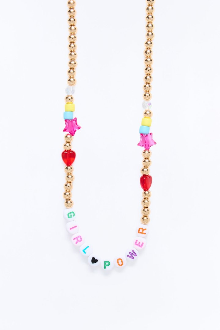 Mini Girl Power Beaded Necklace - Multi Color
