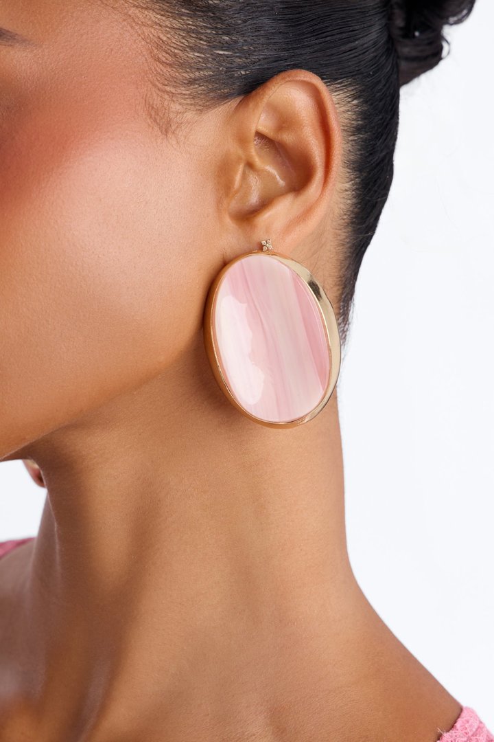 Girls Need Love Earrings - Gold/Pink