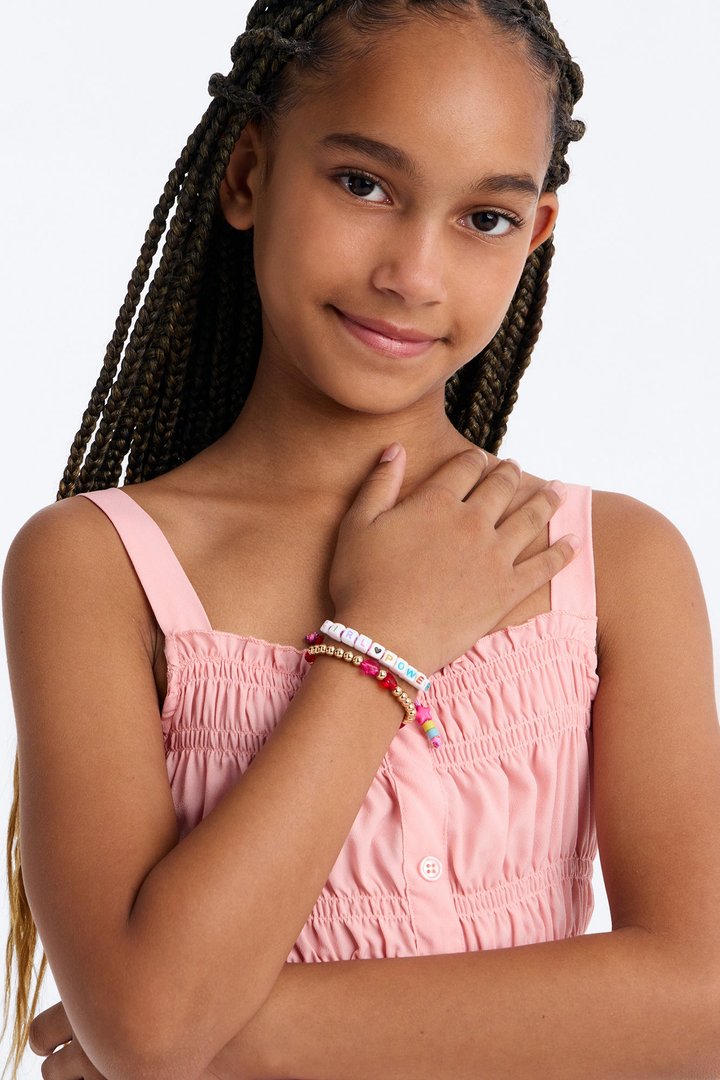 Mini Girl Power 2pc Bracelet Set - Gold/combo