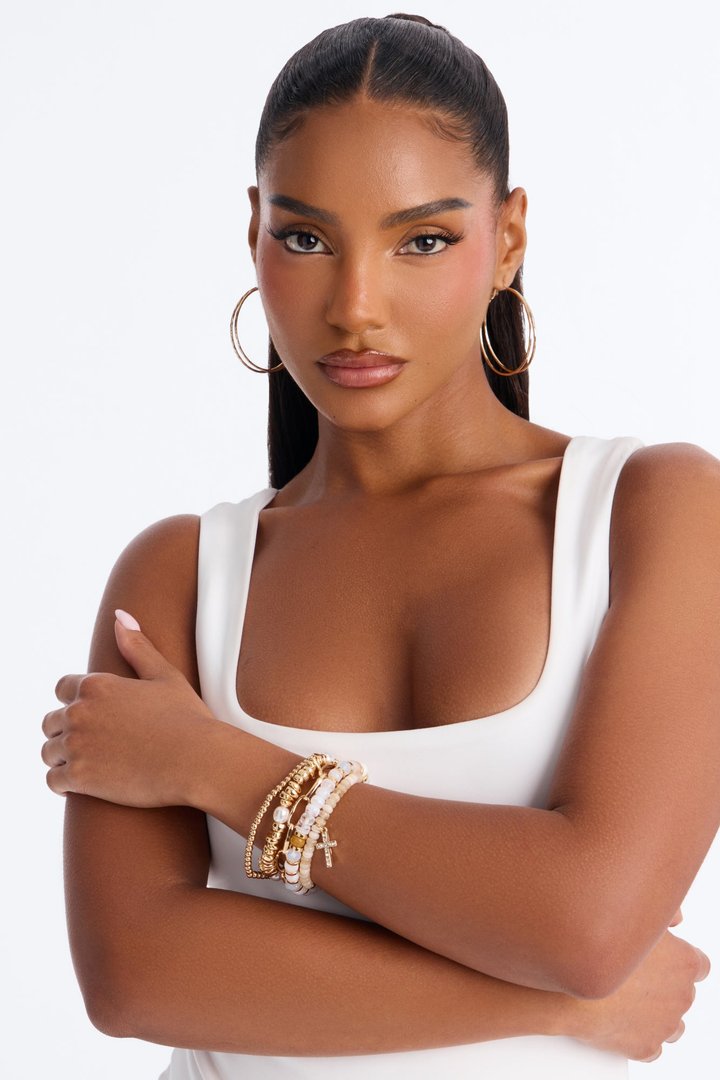 Celestial Cross 5 Piece Bracelet Set - Gold/combo