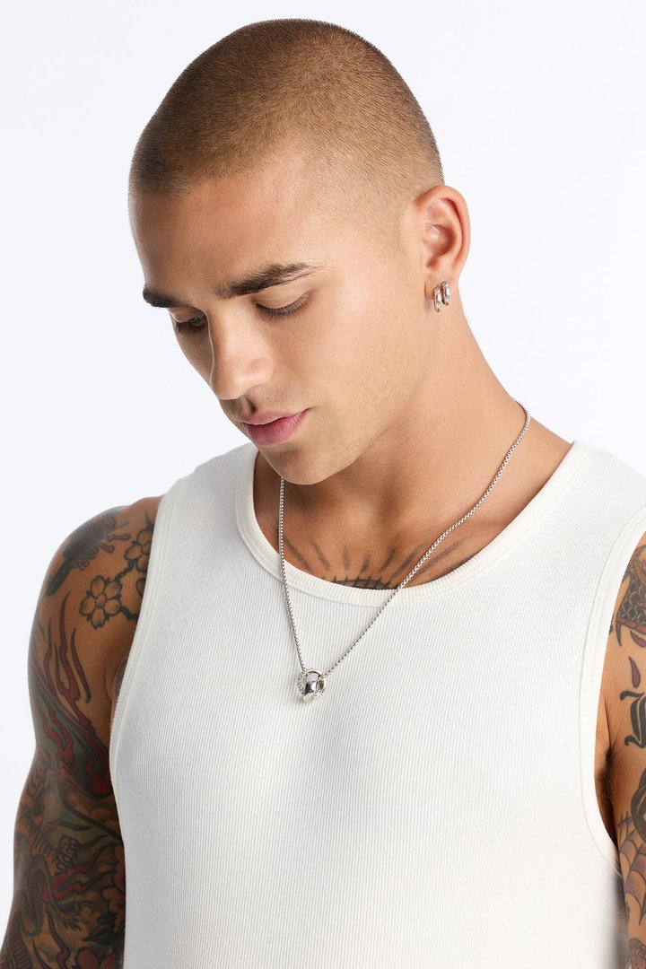 Interlocked Ring Necklace - Silver