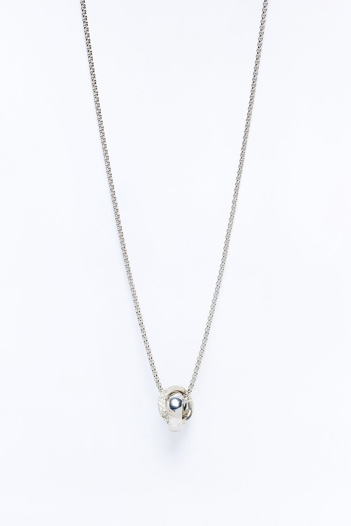 Interlocked Ring Necklace - Silver