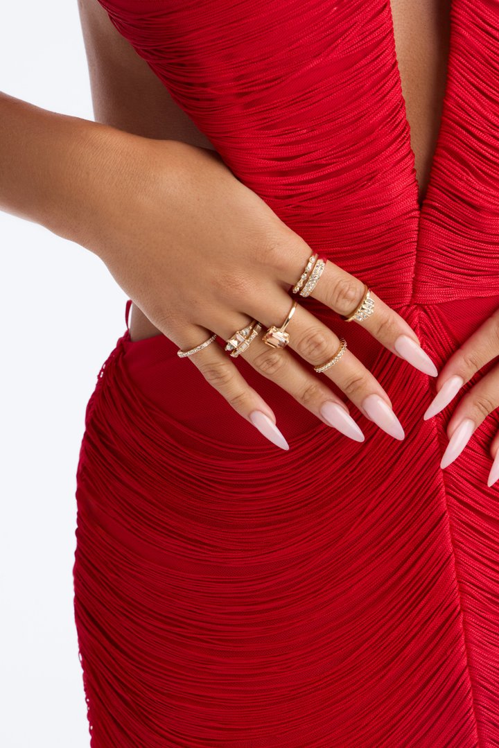My Way 8 Piece Ring Set - Gold/combo