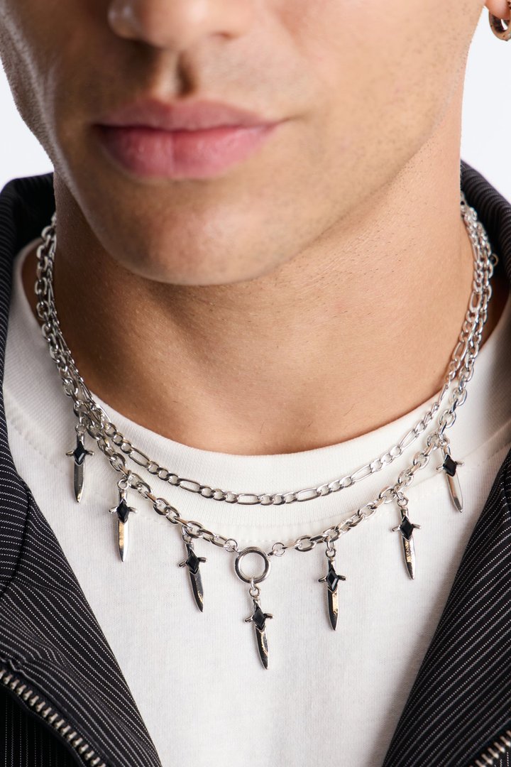 On The Defense Necklace Set - Silver