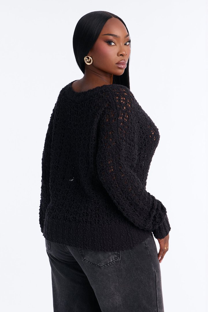 Made With Love Crochet Cardigan - Black