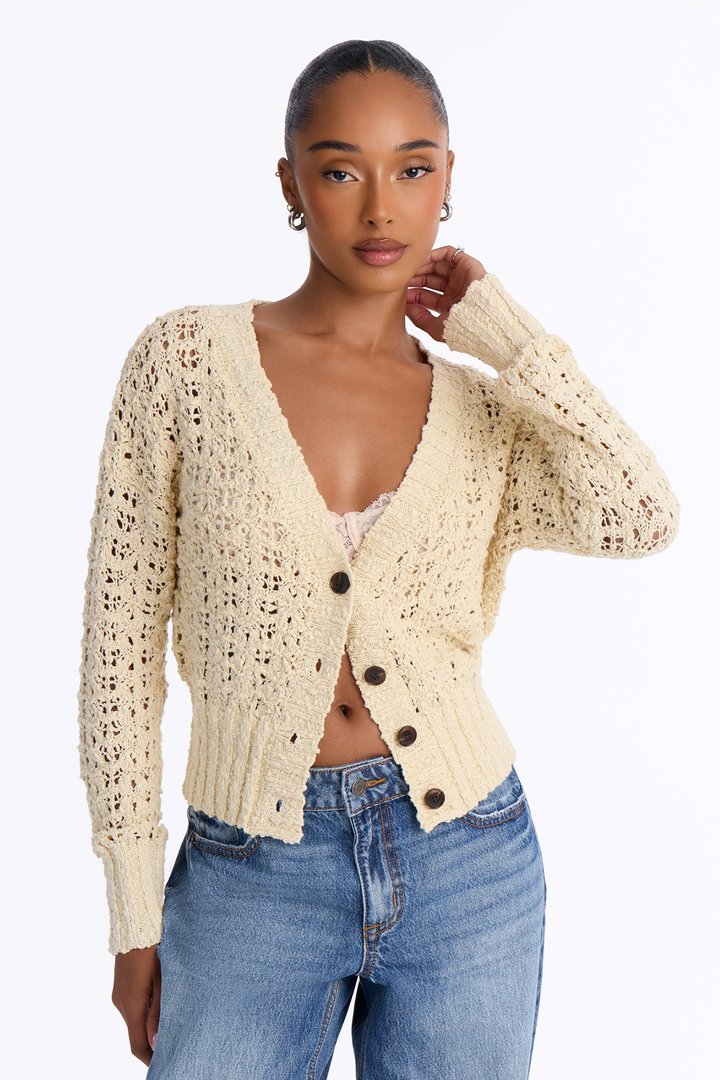 Made With Love Crochet Cardigan - Ivory