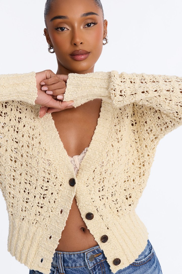 Made With Love Crochet Cardigan - Ivory
