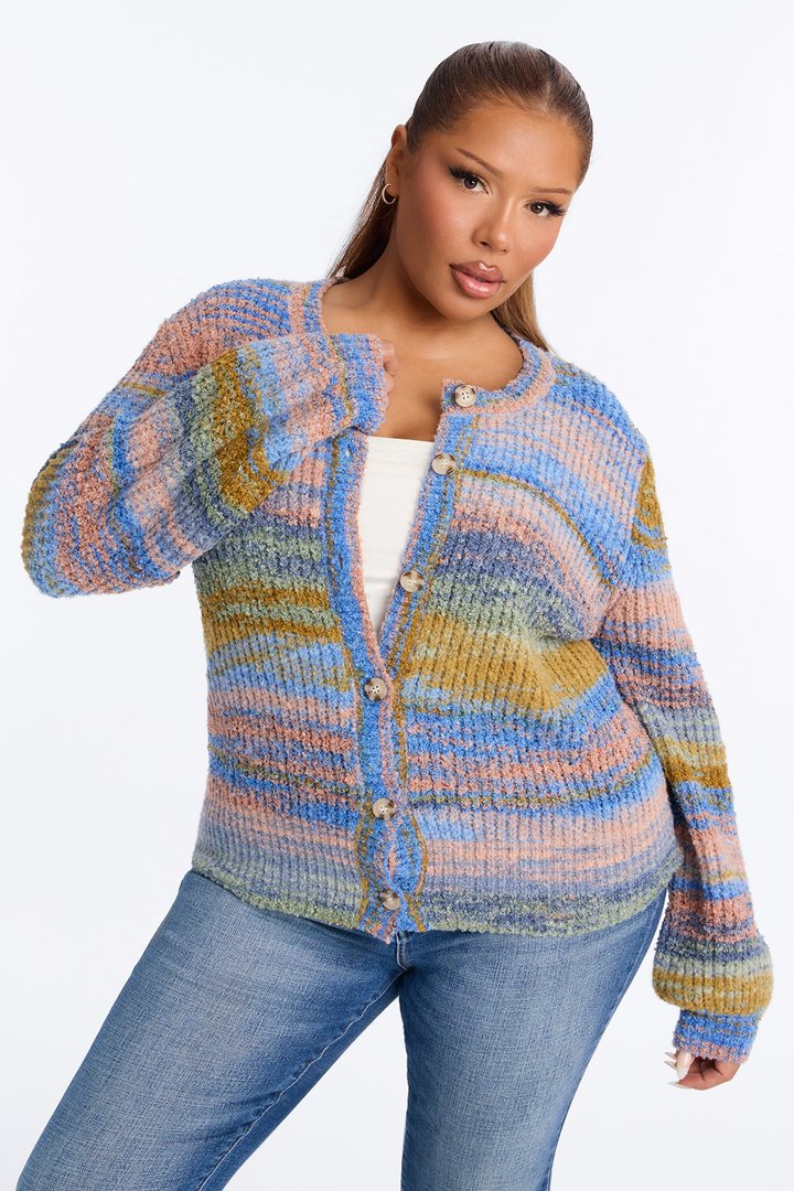 Amber Dusk Multi Stripe Cardigan - Multi Color