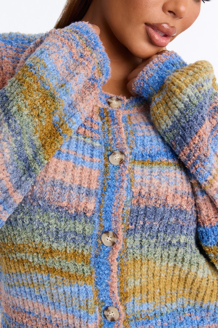 Amber Dusk Multi Stripe Cardigan - Multi Color