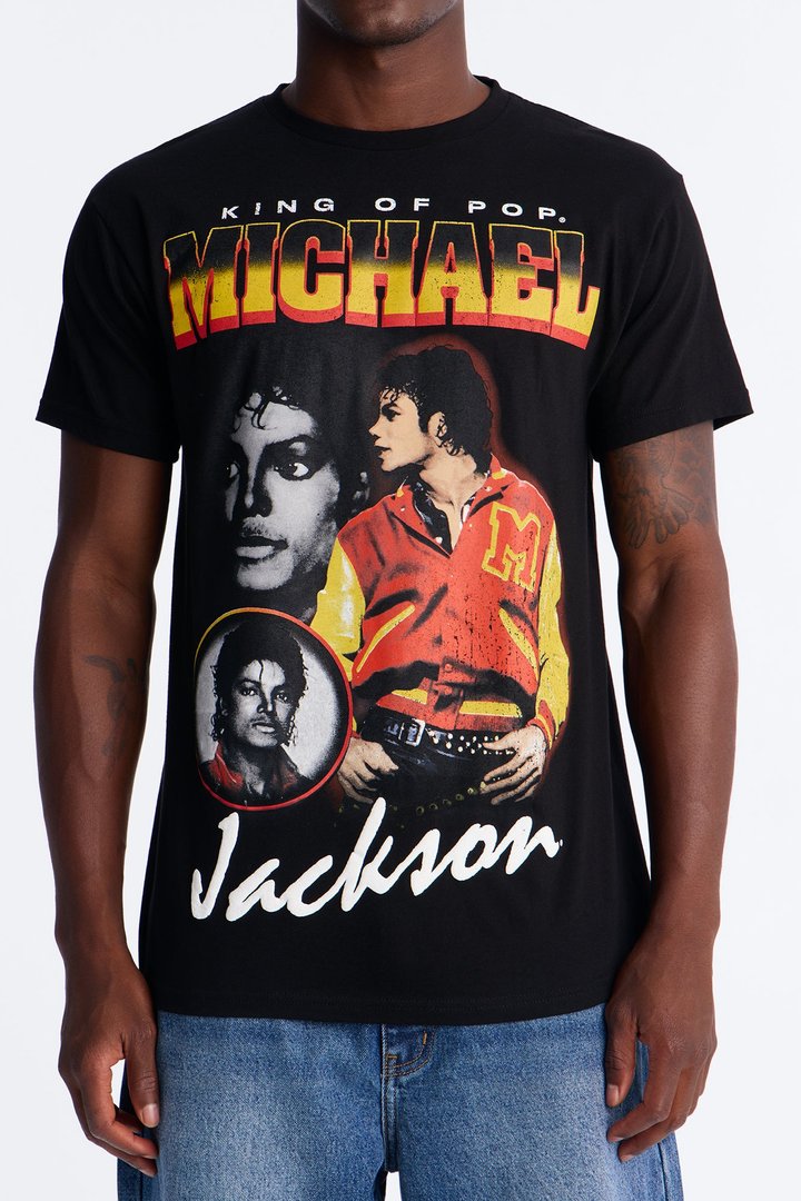 Michael Jackson The King Of Pop Short Sleeve Tee - Black