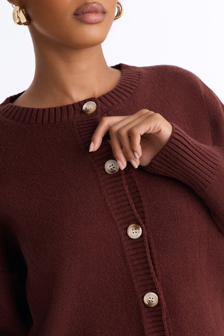 Soft Life Long Sleeve Sweater Romper - Chocolate